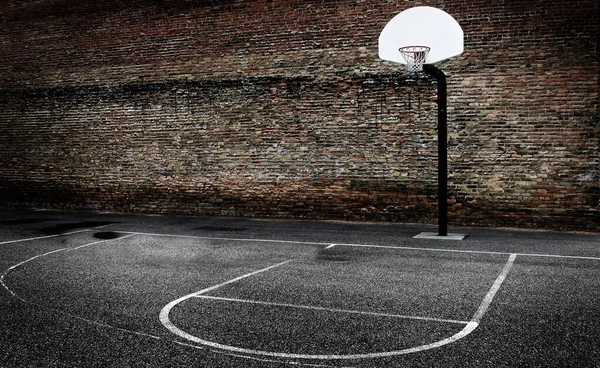 Pallacanestro Cerchio Ambiente Urbano Centro Città Cappuccio — Foto Stock