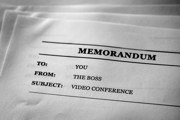 Written work Memo from the Boss Video Conference