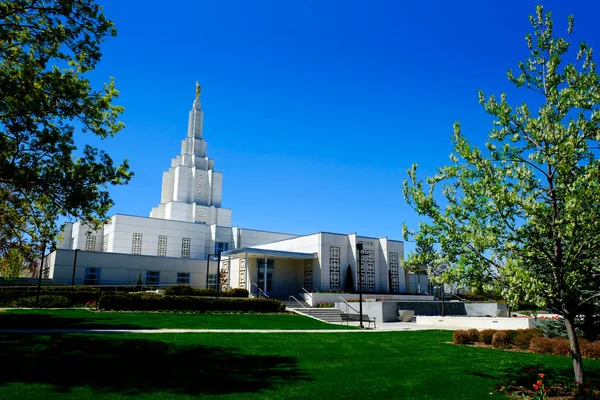 Idaho Falls Lds Mormon Latter Day Святий Храм Релігією Блакитного — стокове фото
