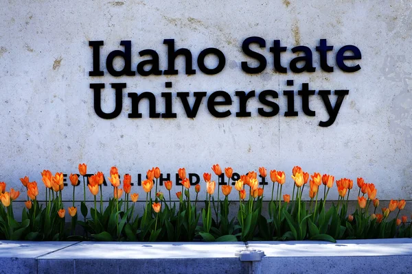 Idaho State University Teken Met Bloemen Een Tuin Voor Onderwijs — Stockfoto