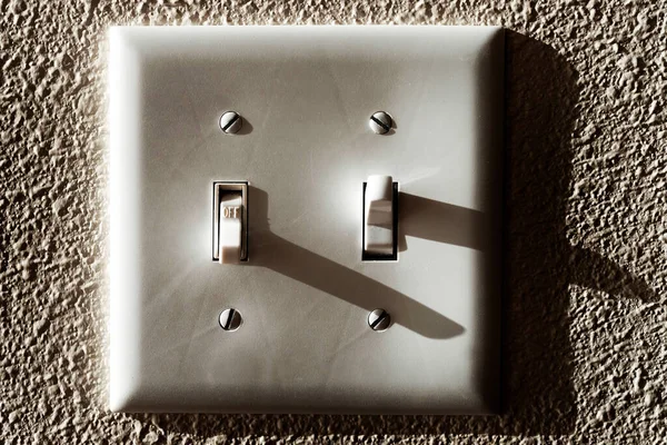 Detalj Närbild Light Switch Vägg För Makt — Stockfoto