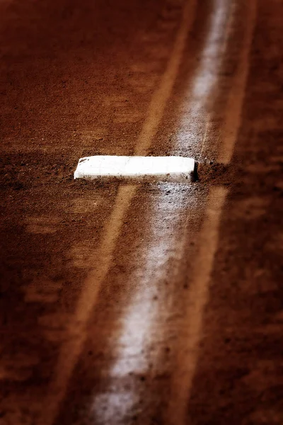 Baseballová Základna Křída Základní Linie Diamantu — Stock fotografie