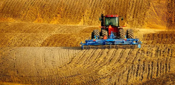 Тракторная Техника Сбор Урожая Осенью Осенний Урожай — стоковое фото