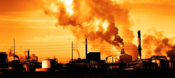 Fabryka Komina Komin Rury Dymu Lub Steam Zanieczyszczenia Powietrza — Zdjęcie stockowe