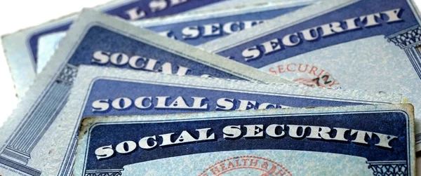 Sociale Zekerheid Kaarten Voor Identificatie Pensionering Usa — Stockfoto