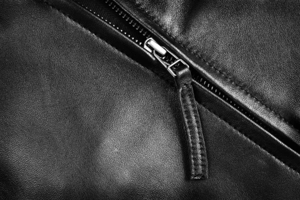 Läder jackan dragkedja — Stockfoto