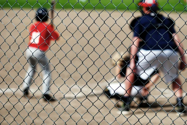 棒球击球手和围栏 — 图库照片