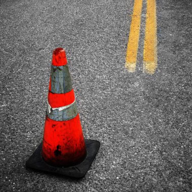 Construction Cone and Street Repair clipart