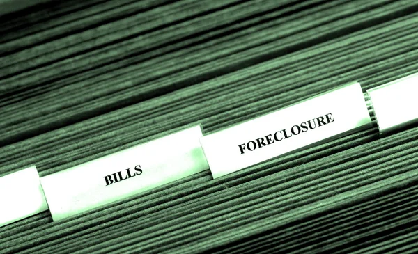 File Folders for Bills and Foreclosure — Stock Photo, Image