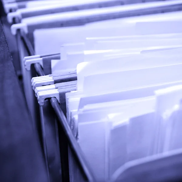Filer i fil låda — Stockfoto