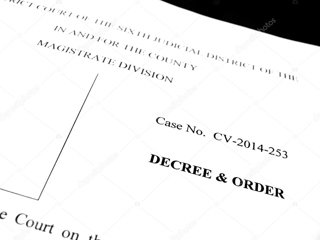 Legal Papers Decree and Order