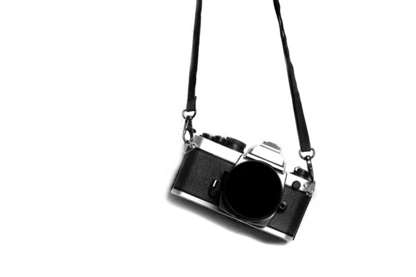 Vecchia fotocamera e lente per la fotografia — Foto Stock