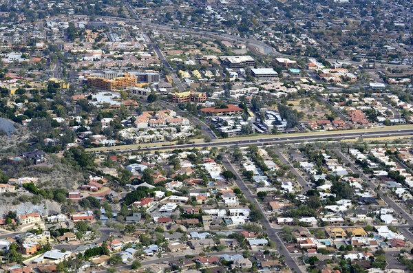 Desert Town with Swimming Pools and Homes