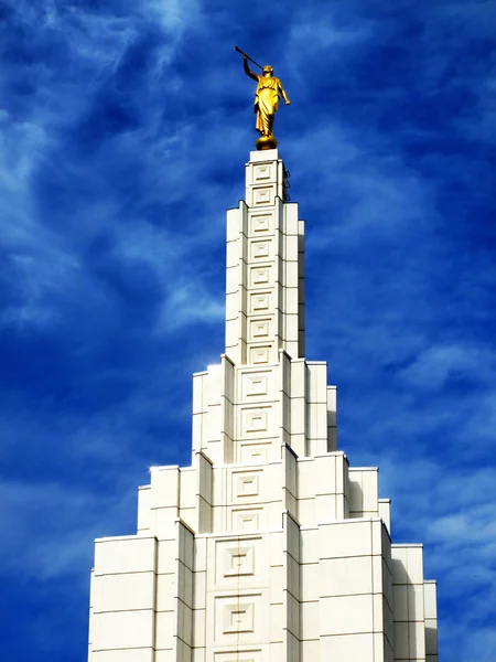 Moróni angyal szobra, Idaho Falls Mormon templom Lds — Stock Fotó
