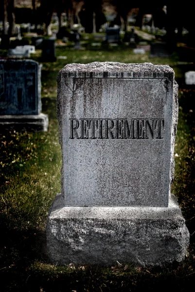 Hrob pro odchod do důchodu — Stock fotografie