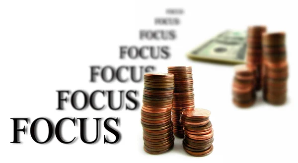 Fondo blanco y dinero Business Focus —  Fotos de Stock