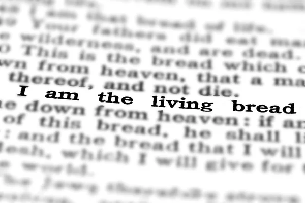 New Testament Scripture Quote Living Bread — Stock Photo, Image