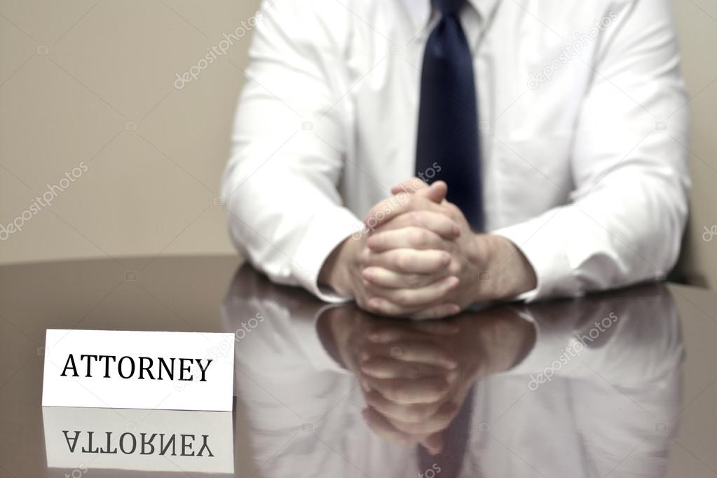 Attorney at Desk with Business Card