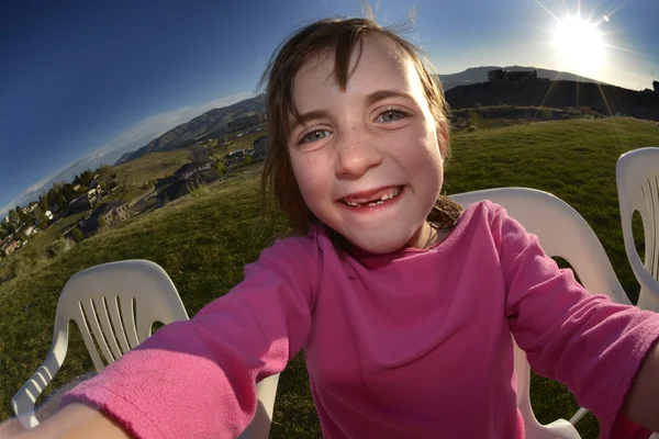 Selfie estivo bambina — Foto Stock