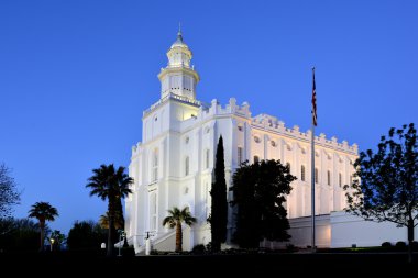 St George Utah LDS Mormon Temple in Early Morning clipart