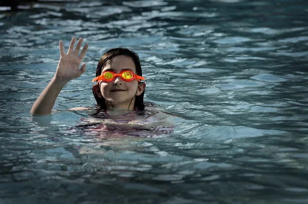 Summer Swimming Fun Goggles Girl — Stock Photo, Image