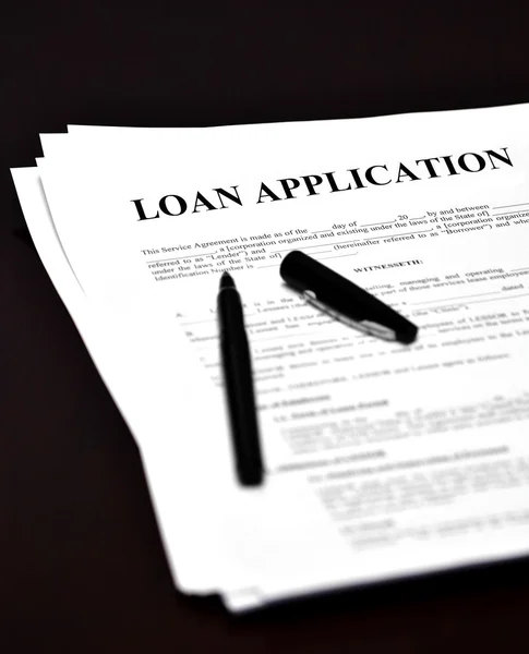 Loan Document Agreement on Desk with Pen — Stock Photo, Image