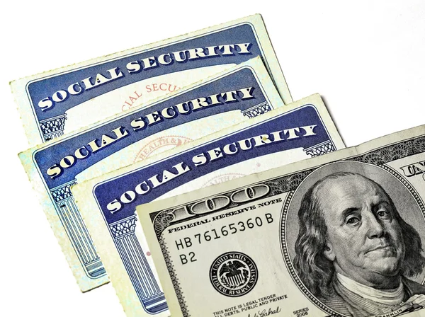 社会保障カードを表す財政および退職 — ストック写真