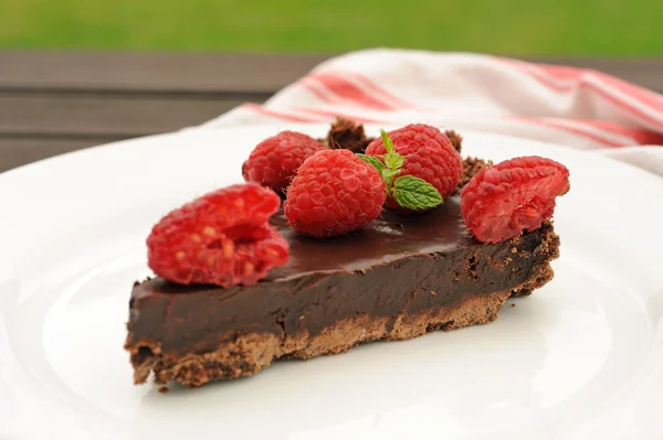 Шоколадний пиріг з малиною Ліцензійні Стокові Зображення