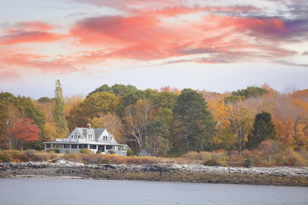 Casas frente a la bahía Portland Maine —  Fotos de Stock