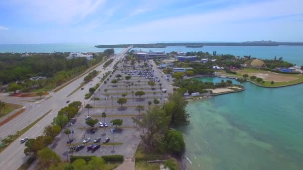 Luchtfoto Key Biscayne Rickenbacker — Stockvideo