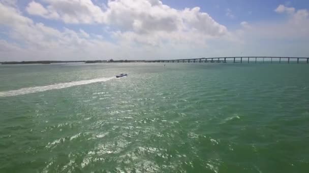 Aerial boating Miami Brickell — Stock Video