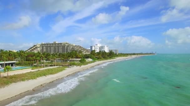 Luchtfoto video Key Biscayne Crandon Park en Marina — Stockvideo