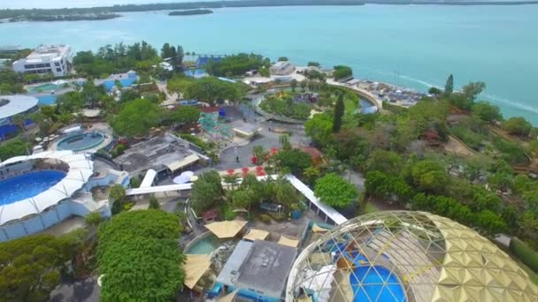 Flyg bordunen footage Miami Seaquarium — Stockvideo