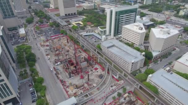 Estación Central de Miami sitio de construcción — Vídeo de stock