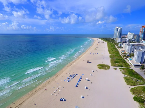 Imagem aérea da bela praia de Miami — Fotografia de Stock