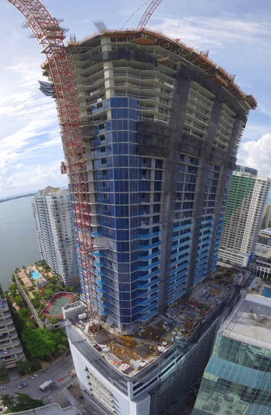 Aerial bild konstruktion på Brickell — Stockfoto