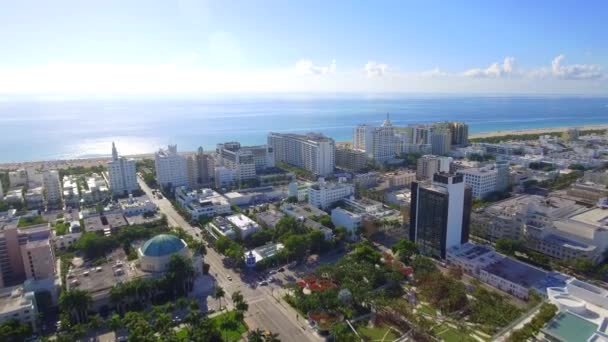 Luchtfoto beelden van hotels in Miami Beach — Stockvideo