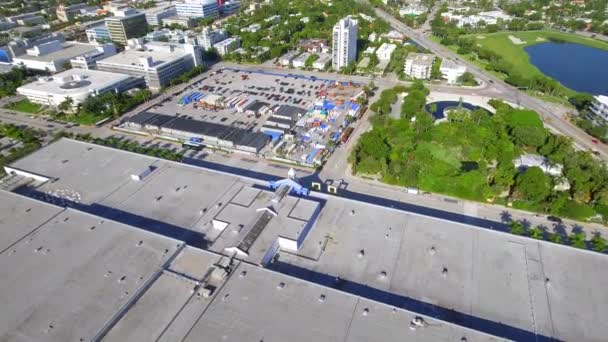 Luchtfoto video van Miami Beach Convention Center Drive — Stockvideo