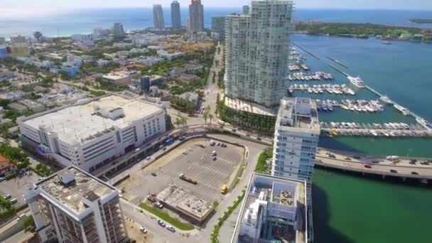 Playa aérea de miami — Vídeos de Stock