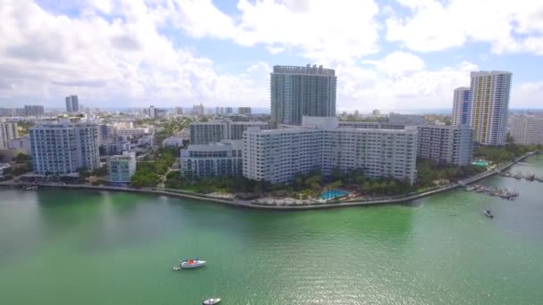 Playa aérea de miami — Vídeos de Stock