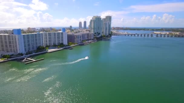 Playa aérea de miami — Vídeos de Stock