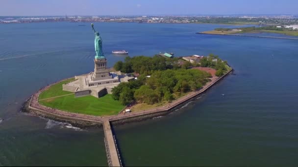 Staty av Liberty antenn arkivfilmer — Stockvideo