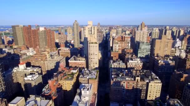 Aerial video of highrise buildings near Central Park New York — Stock Video