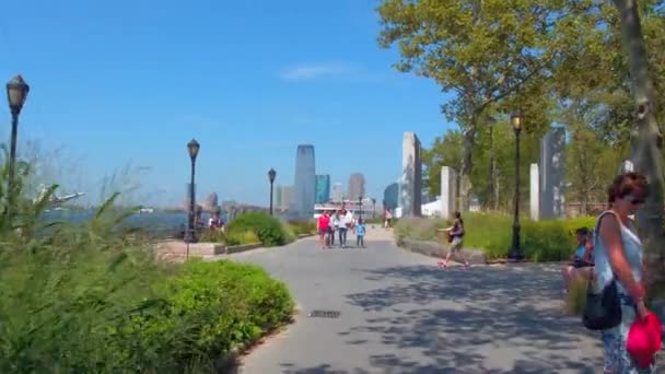 Κίνηση βίντεο Battery Park ανατολική ακτή μνημόσυνο — Αρχείο Βίντεο