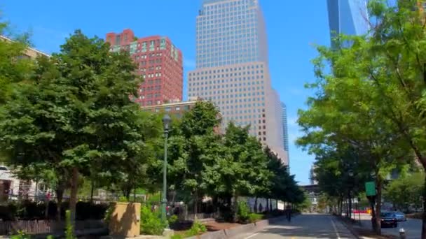 Hudson River Greenway een fietspad — Stockvideo