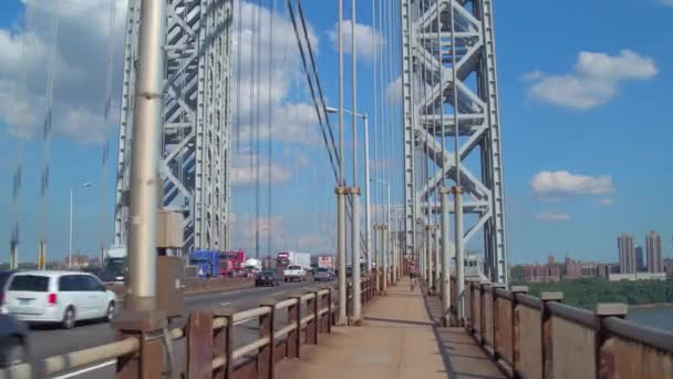 Видеоролик движения моста Джорджа Вашингтона — стоковое видео