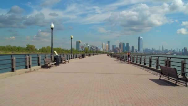 Liberty State Park walkway — Stock Video