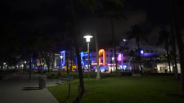 Miami Beach Usa Oktober 2020 Hotell Neon Miami Beach Ocean — Stockvideo