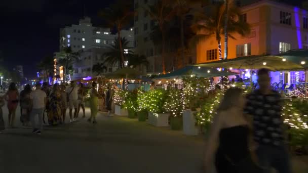 Miami Beach Amerika Serikat Oktober 2020 Turis Malam Miami Beach — Stok Video