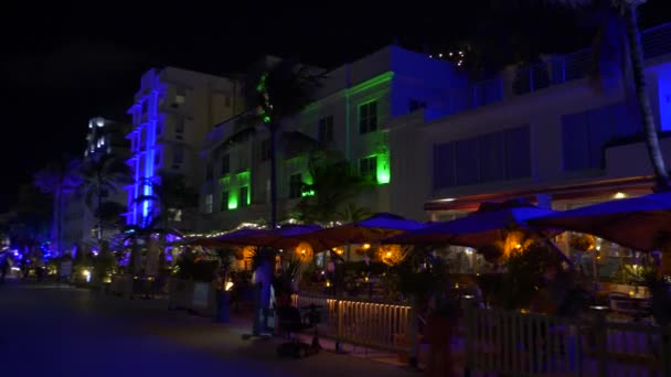 Майами Бич Флорида Сша Октября 2020 Года Ночь Майами Бич — стоковое видео